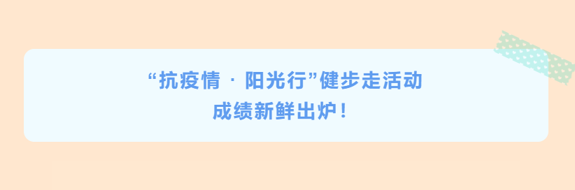 公司“抗疫情 · 陽(yáng)光行”健步走活動(dòng)成績(jī)新鮮出爐！
